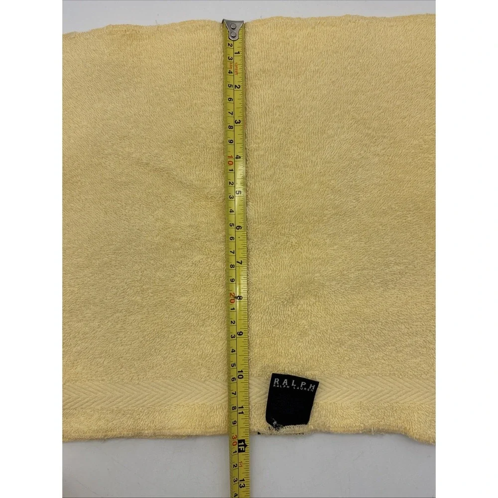 Vintage Ralph Lauren Hand Towel (2) Wash Cloth (2) Black Label Yellow